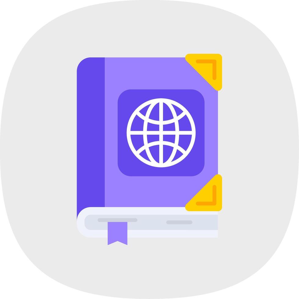 Atlas Flat Curve Icon vector