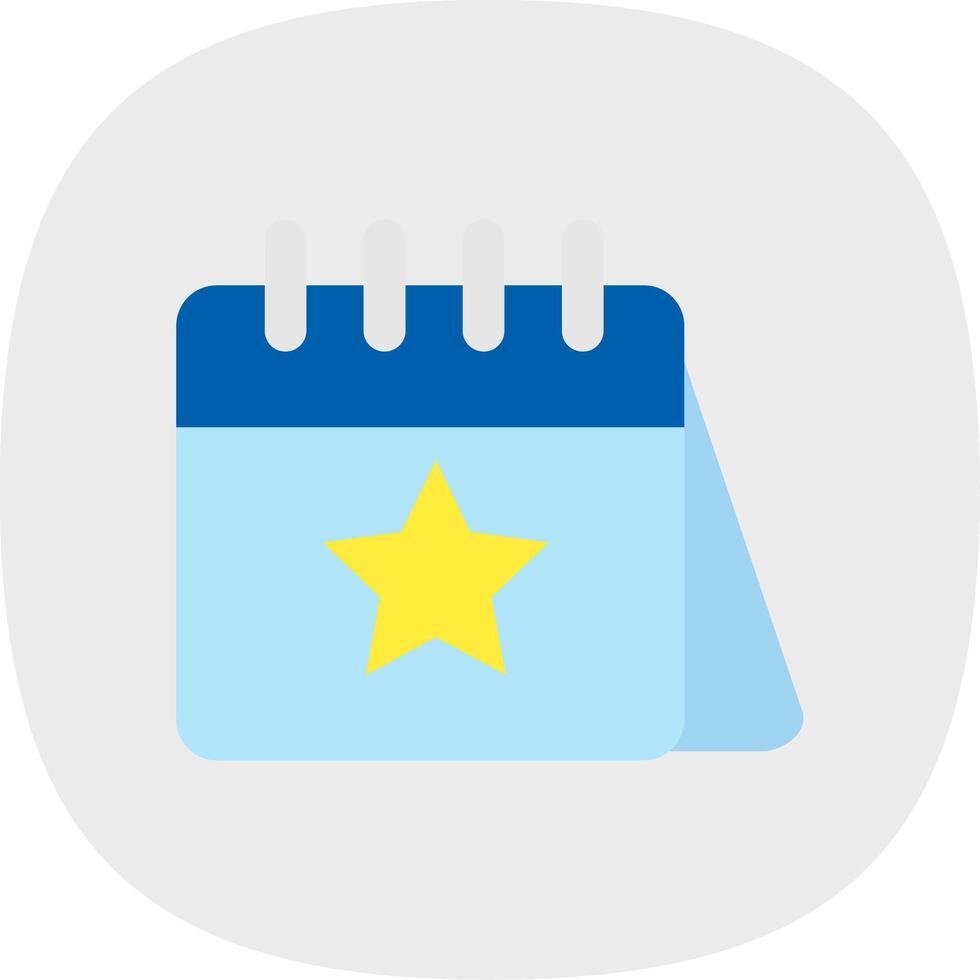 Calender Flat Curve Icon vector