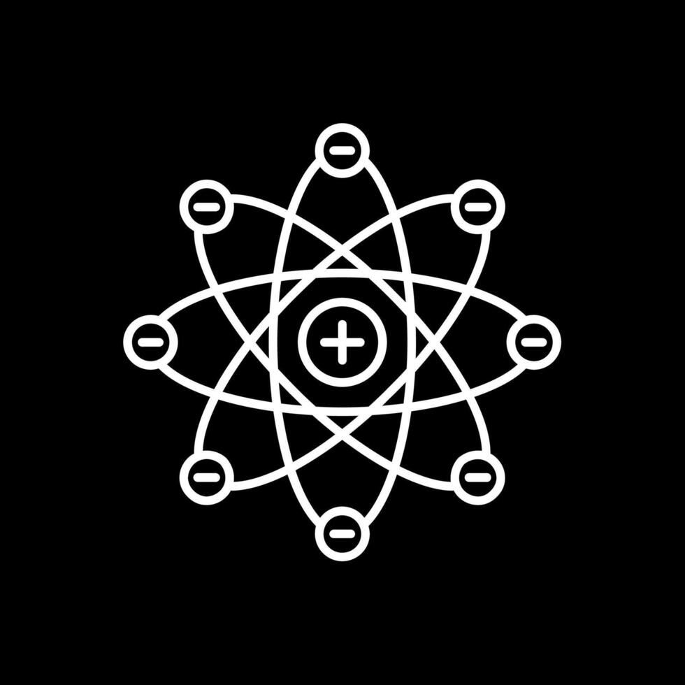 Atom Line Inverted Icon vector