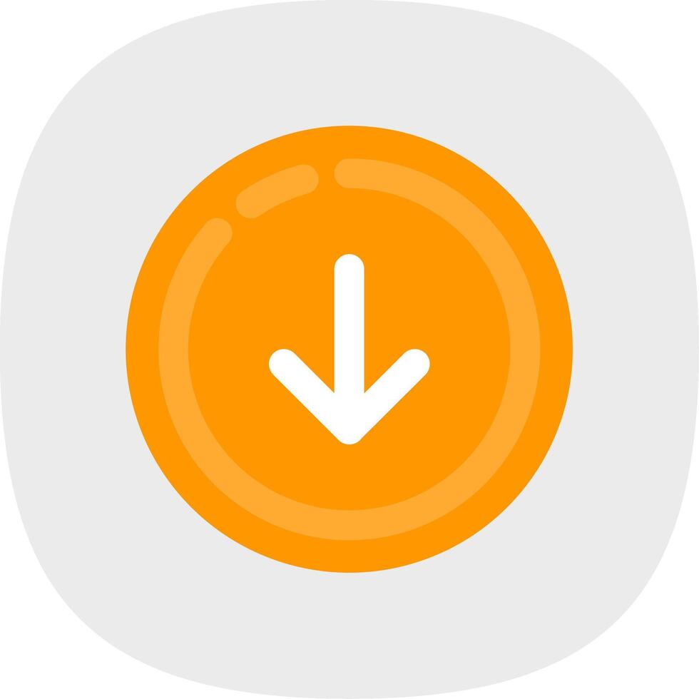 Down Flat Curve Icon vector
