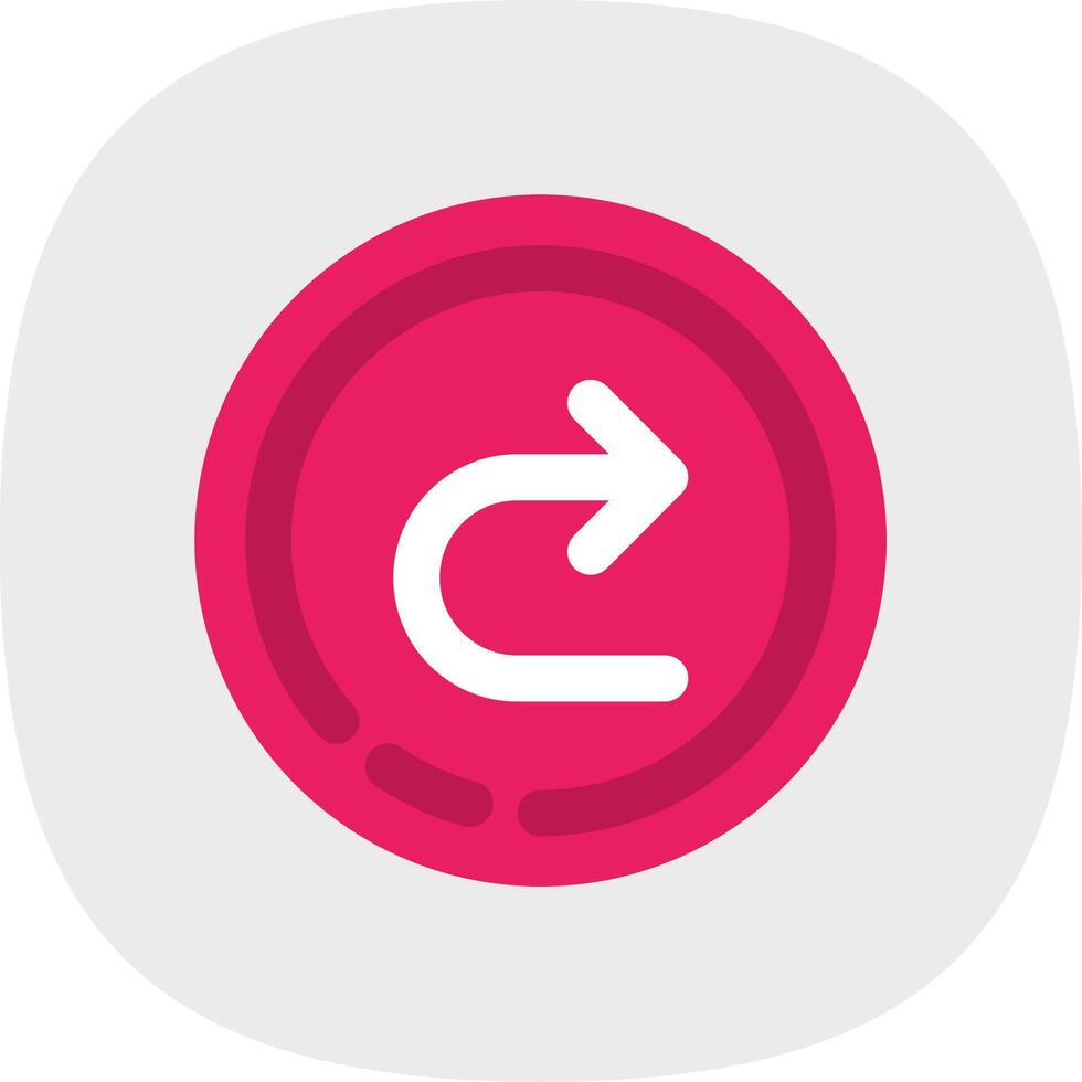 Forward Flat Curve Icon vector