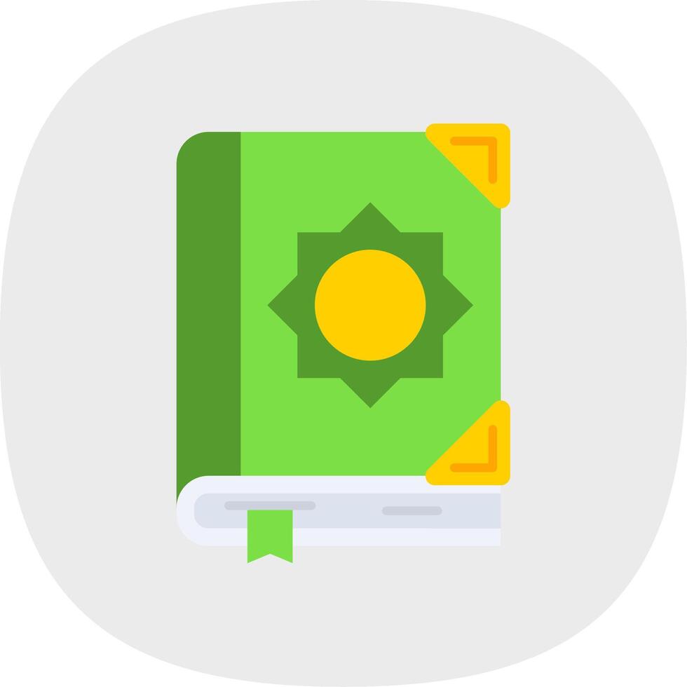 Quran Flat Curve Icon vector