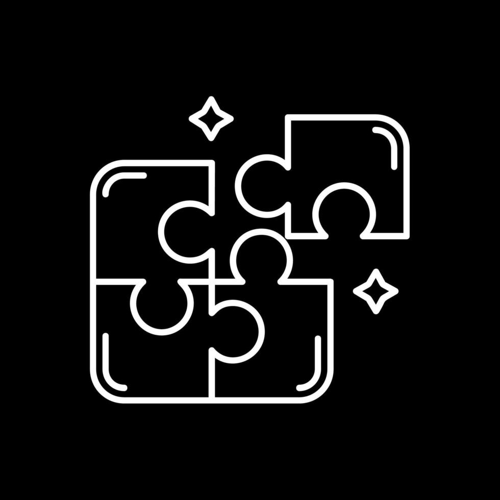 Puzzle Line Inverted Icon vector