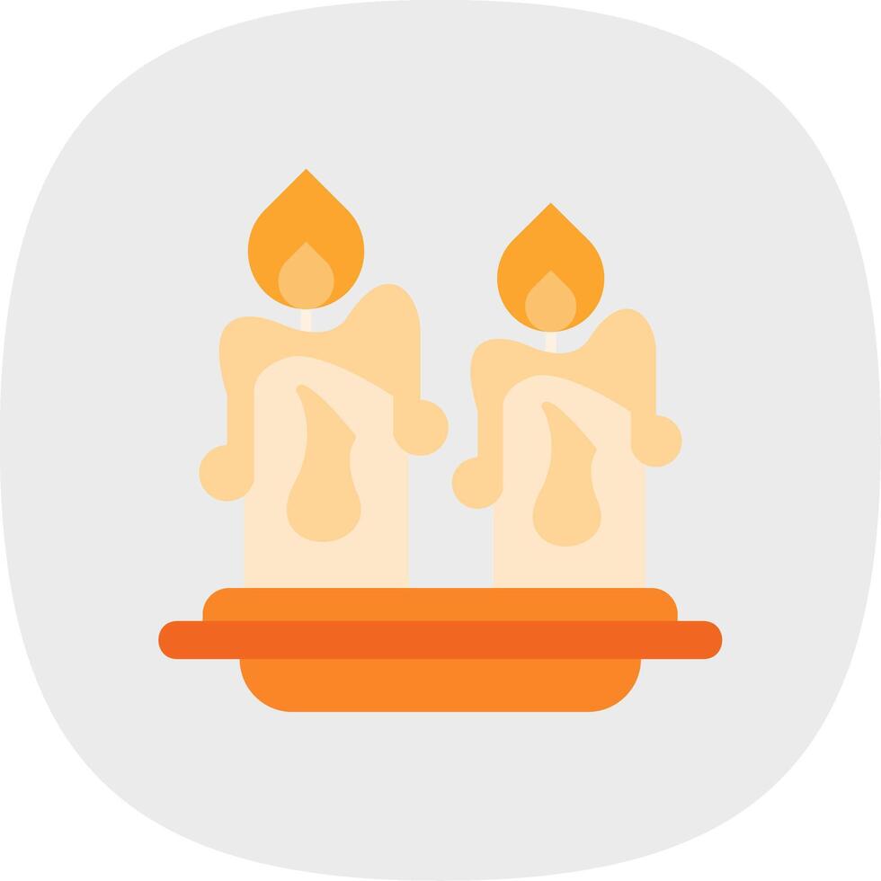 Candles Flat Curve Icon vector