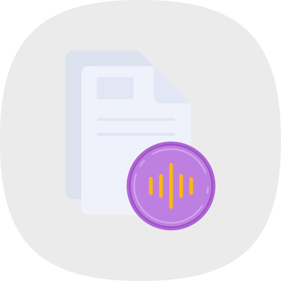 Audio Flat Curve Icon vector