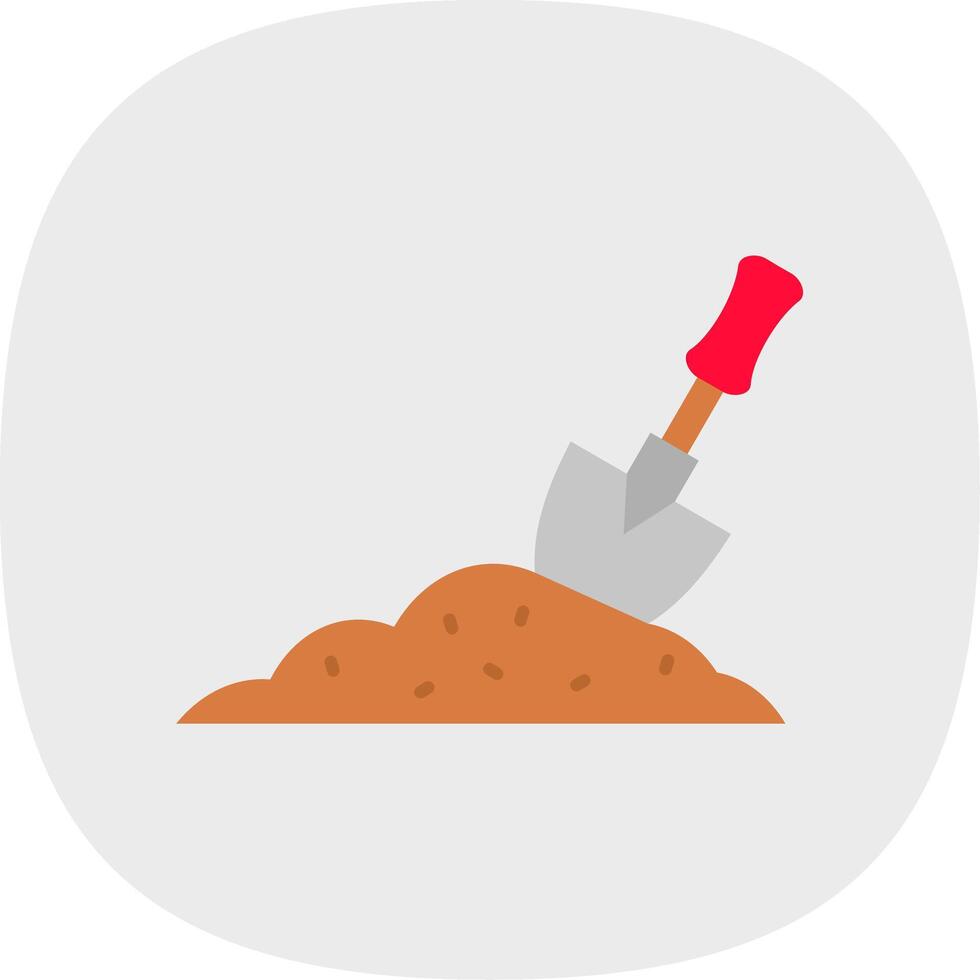 Trowel Flat Curve Icon vector