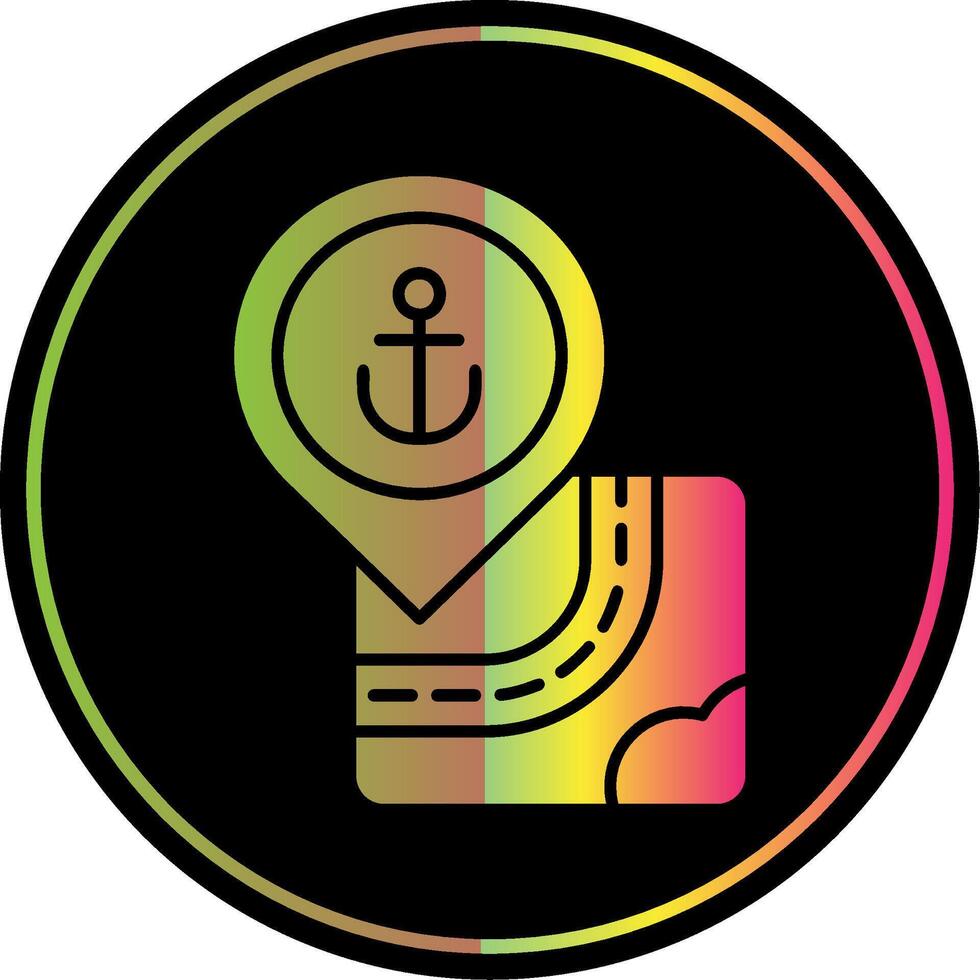 Port Glyph Due Color Icon vector