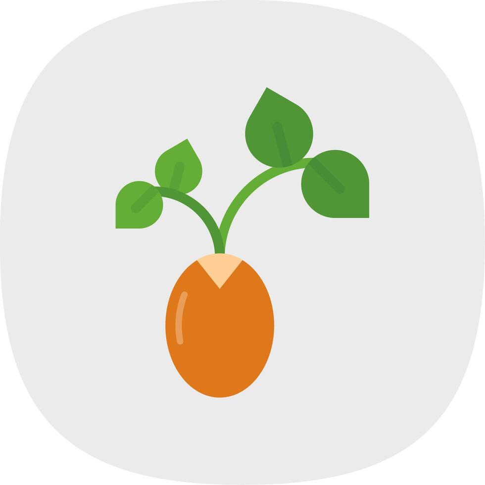 Sprout Flat Curve Icon vector