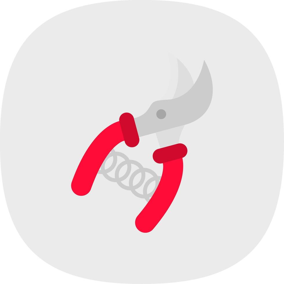 Pruners Flat Curve Icon vector