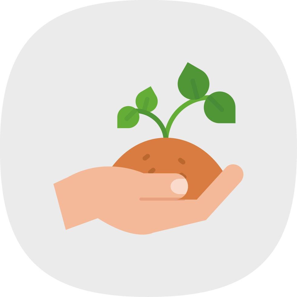 Sprout Flat Curve Icon vector