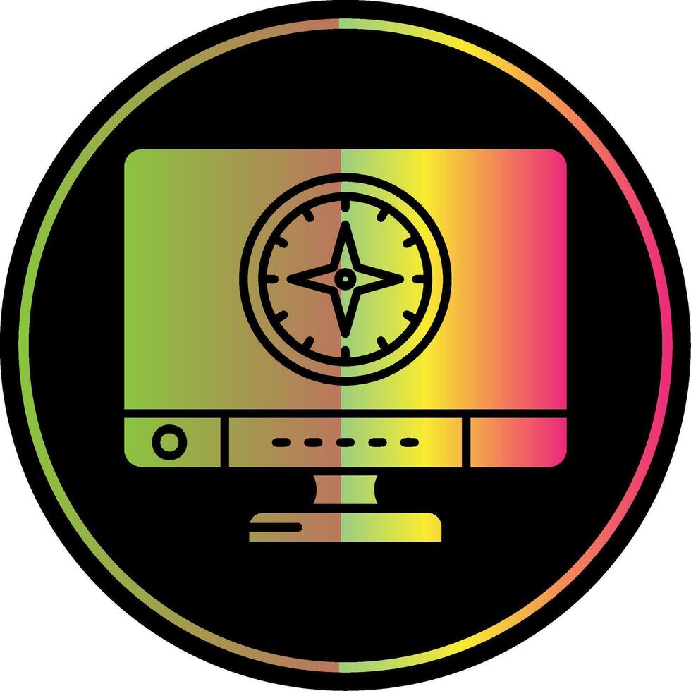 Compass Glyph Due Color Icon vector