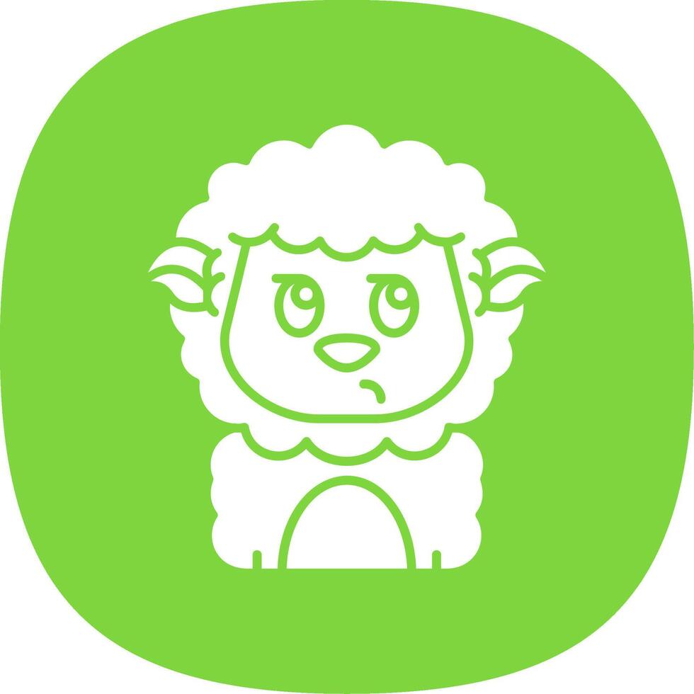 Suspicious Glyph Curve Icon vector