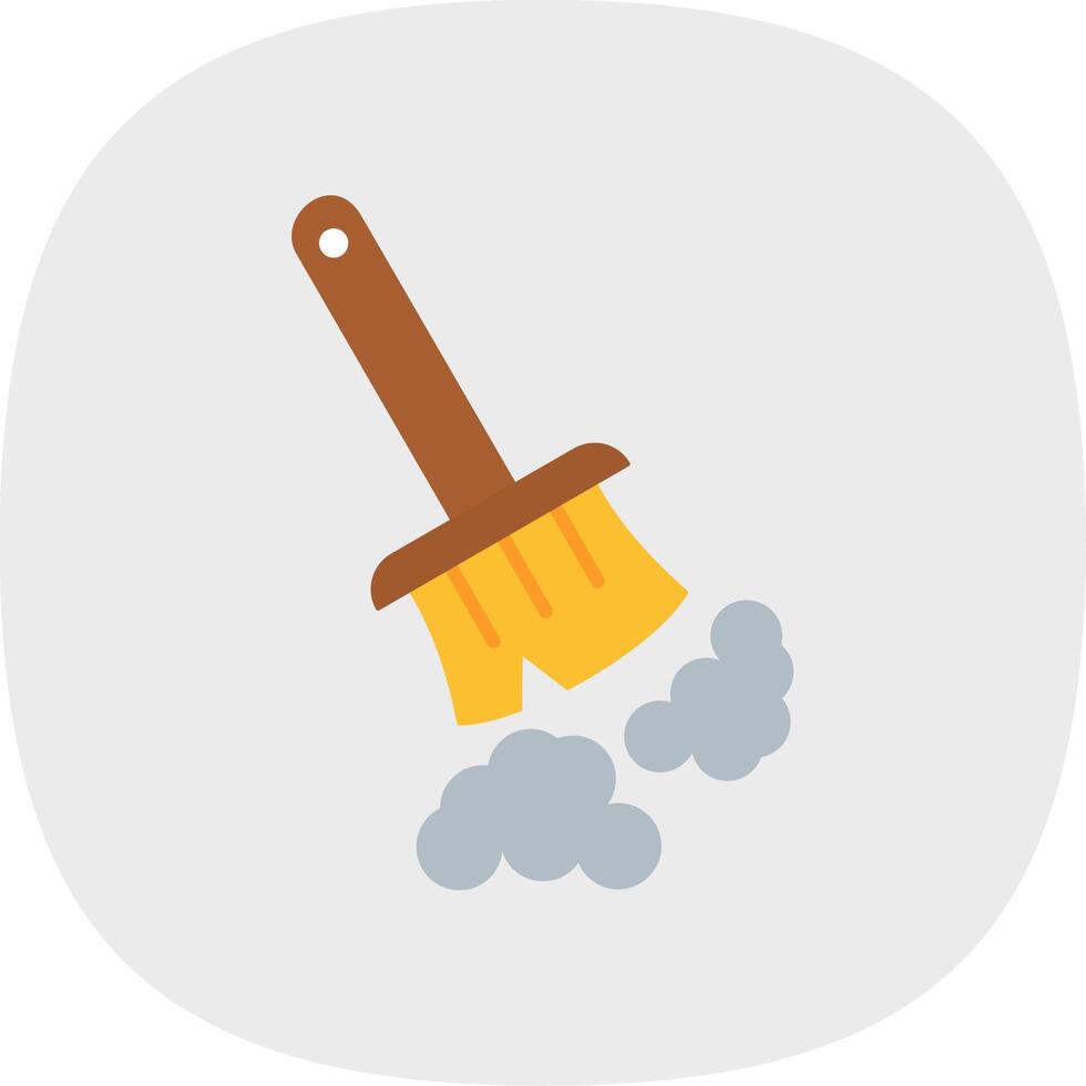 Broom Flat Curve Icon vector