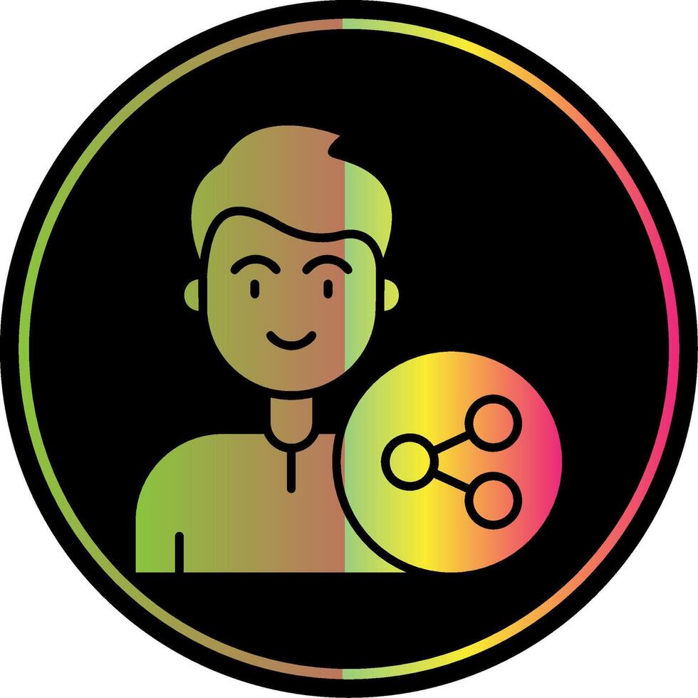 Share Glyph Due Color Icon vector