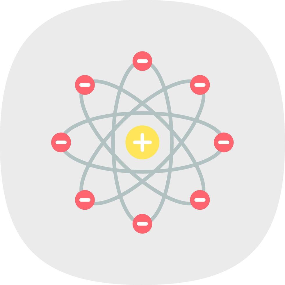 Atom Flat Curve Icon vector
