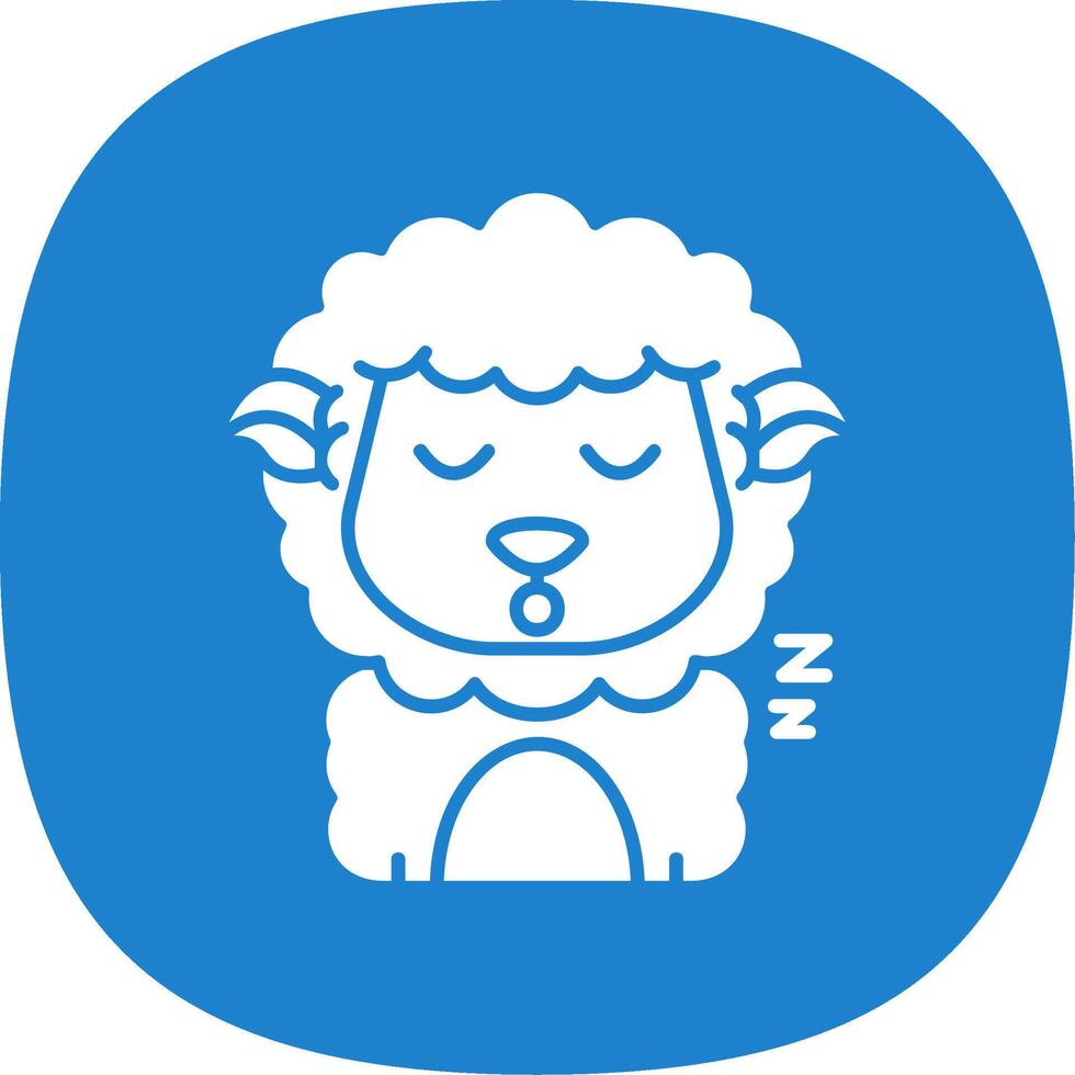 Sleep Glyph Curve Icon vector