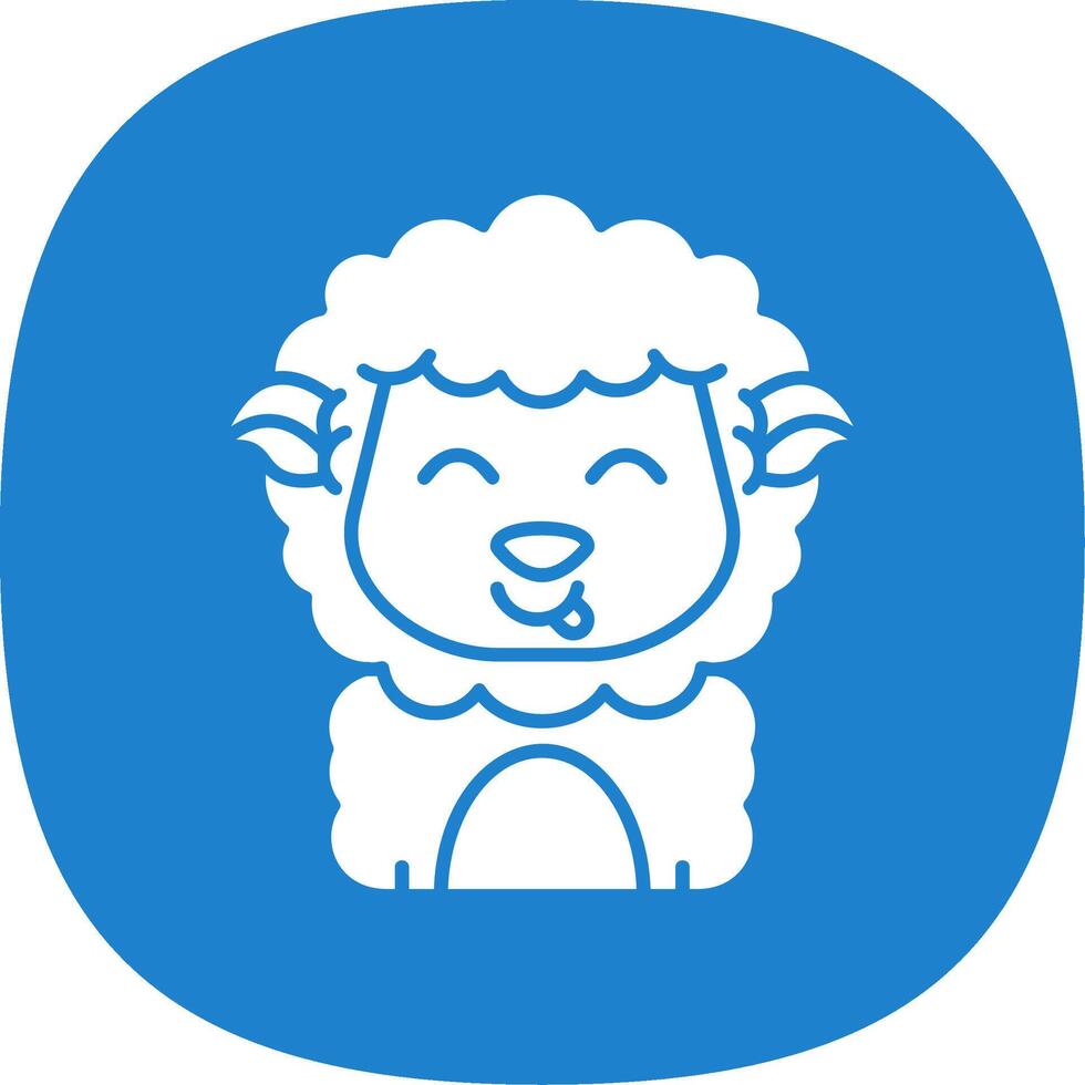Tongue Glyph Curve Icon vector