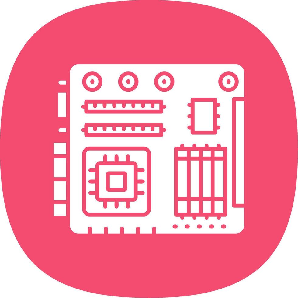 Motherboard Glyph Curve Icon vector