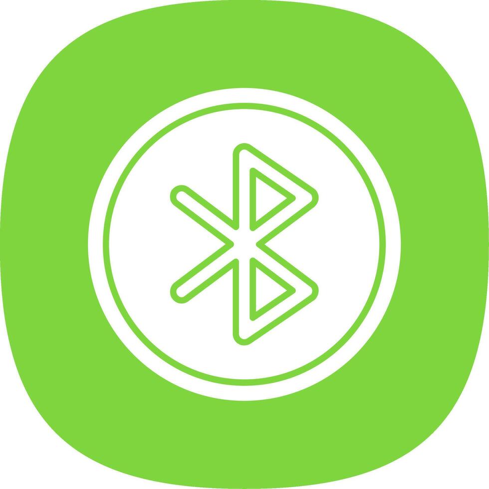 Bluetooth Glyph Curve Icon vector