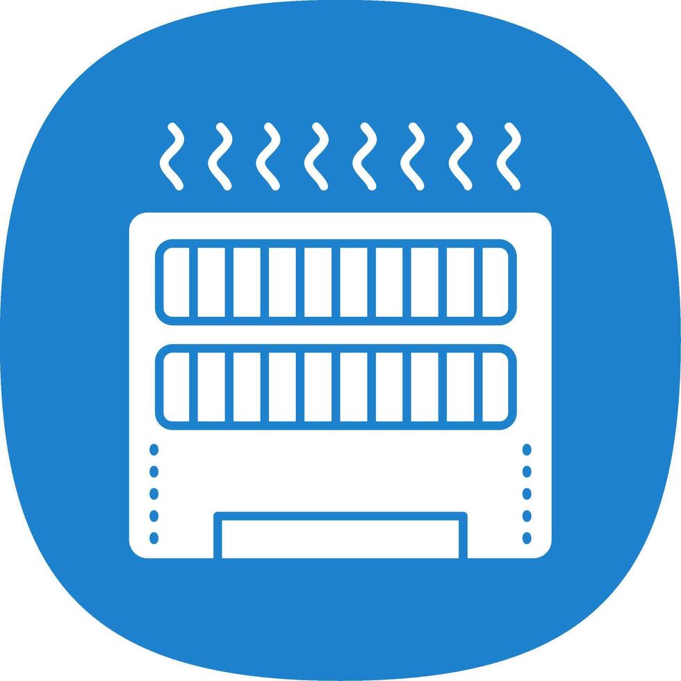 Heater Glyph Curve Icon vector