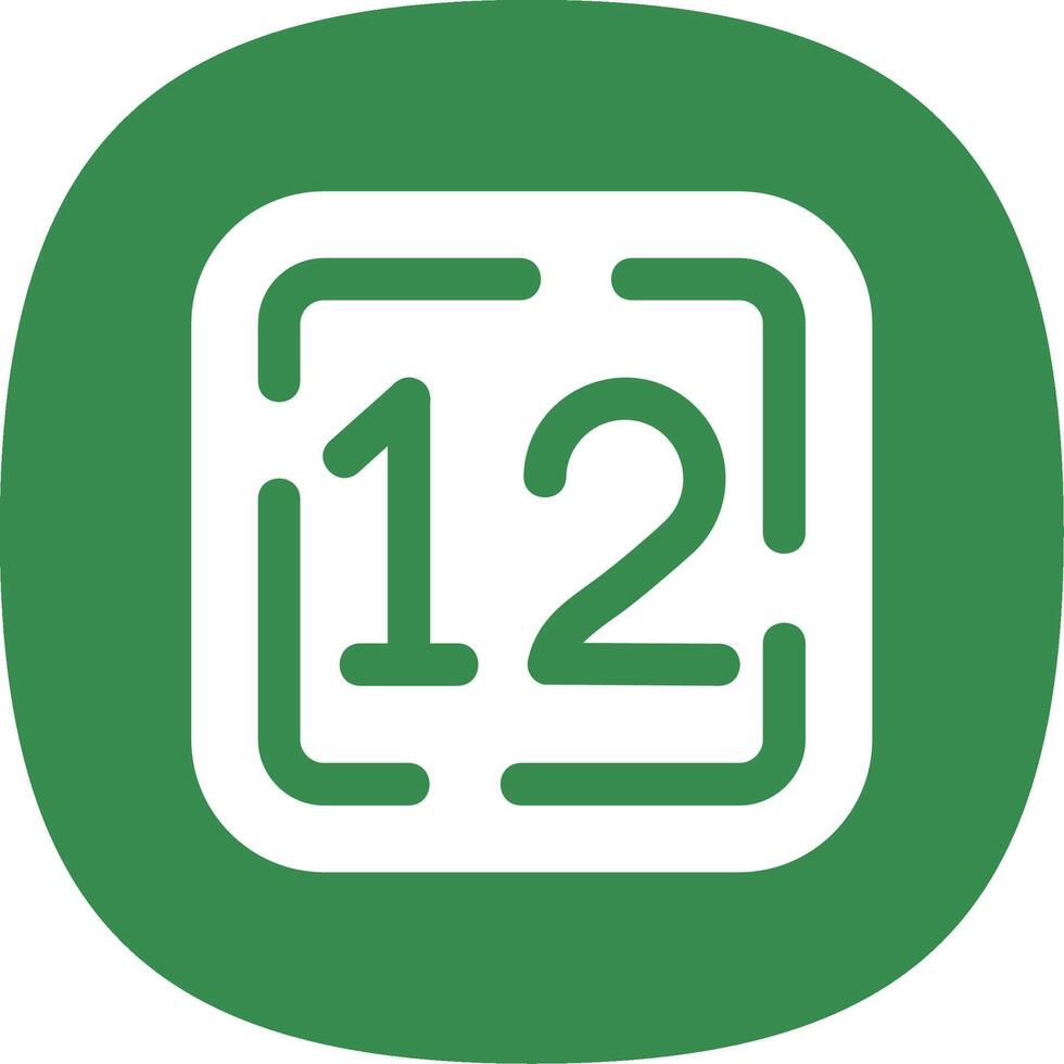 Twelve Glyph Curve Icon vector
