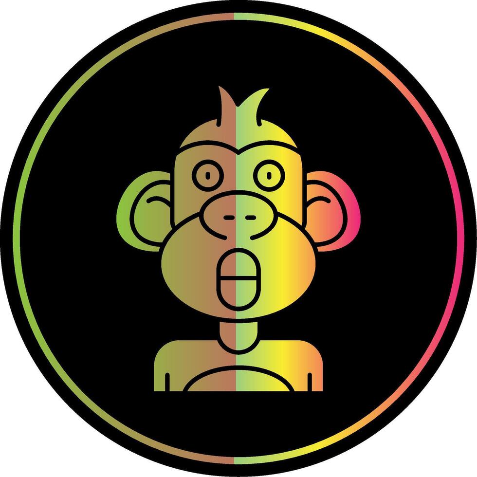 Surprised Glyph Due Color Icon vector