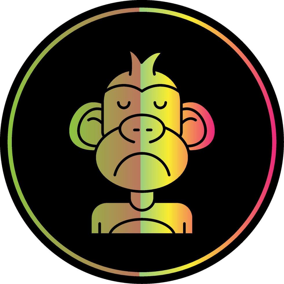 Sad Glyph Due Color Icon vector