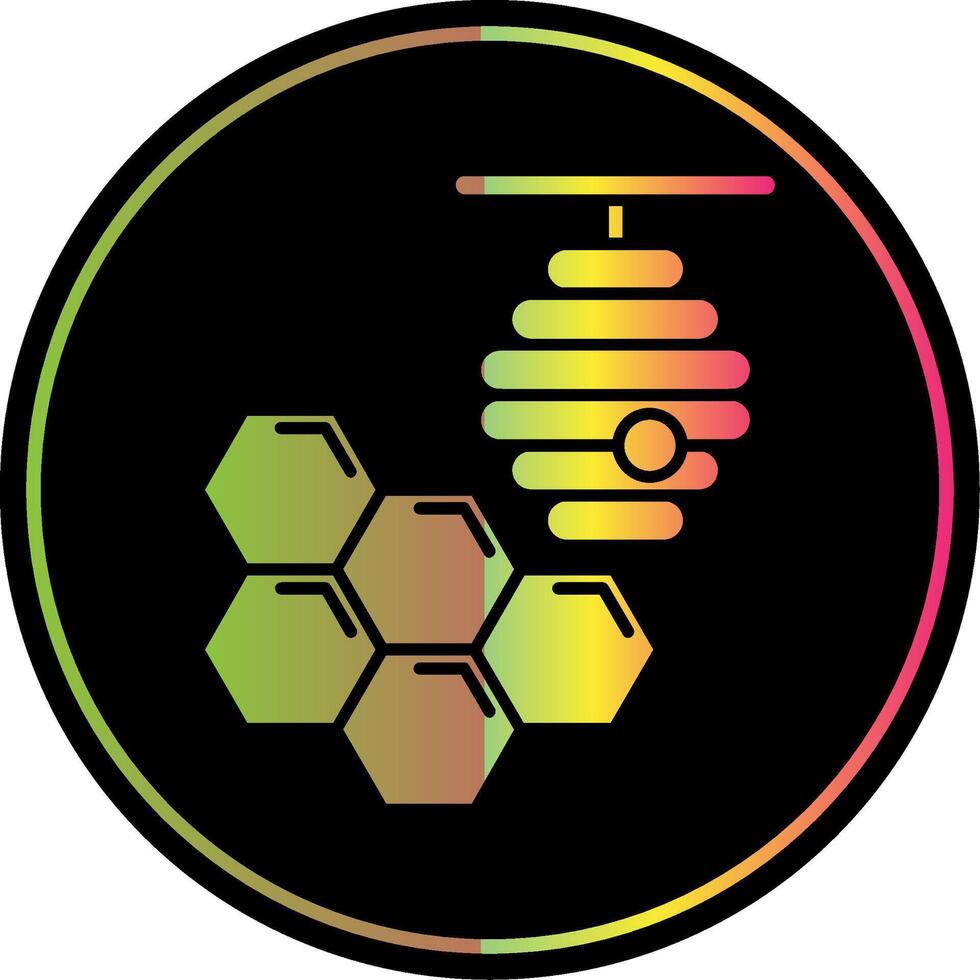 Honeycomb Glyph Due Color Icon vector