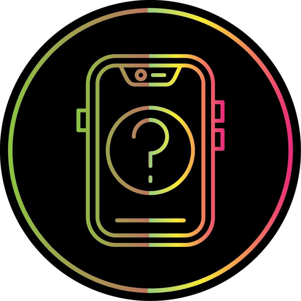 Question Line Gradient Due Color Icon vector