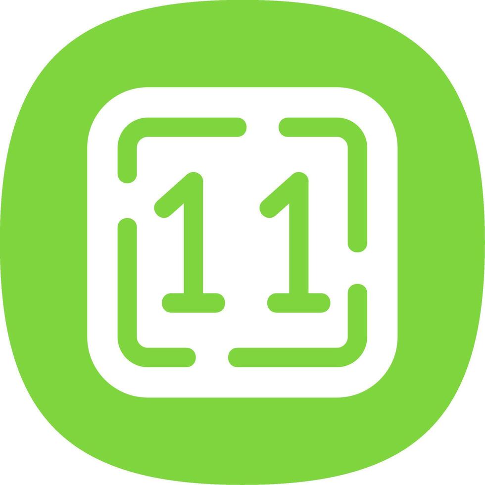 Eleven Glyph Curve Icon vector