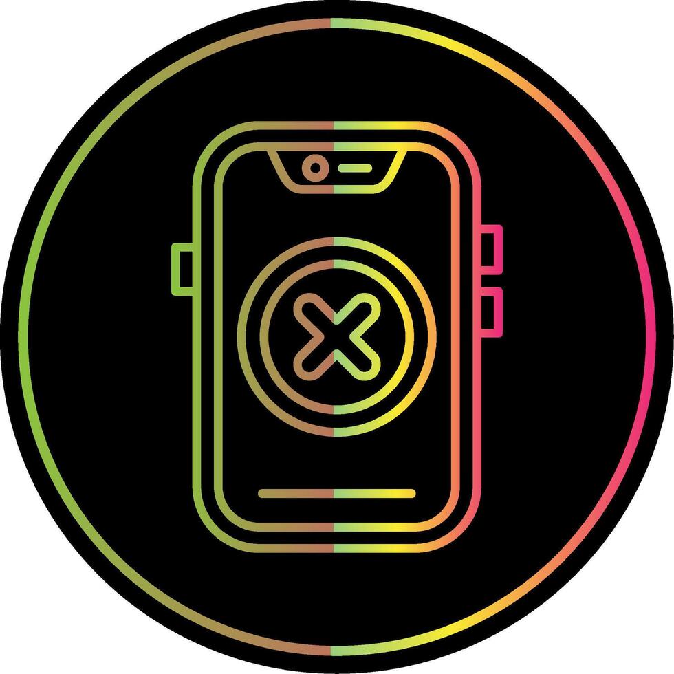 Cancel Line Gradient Due Color Icon vector