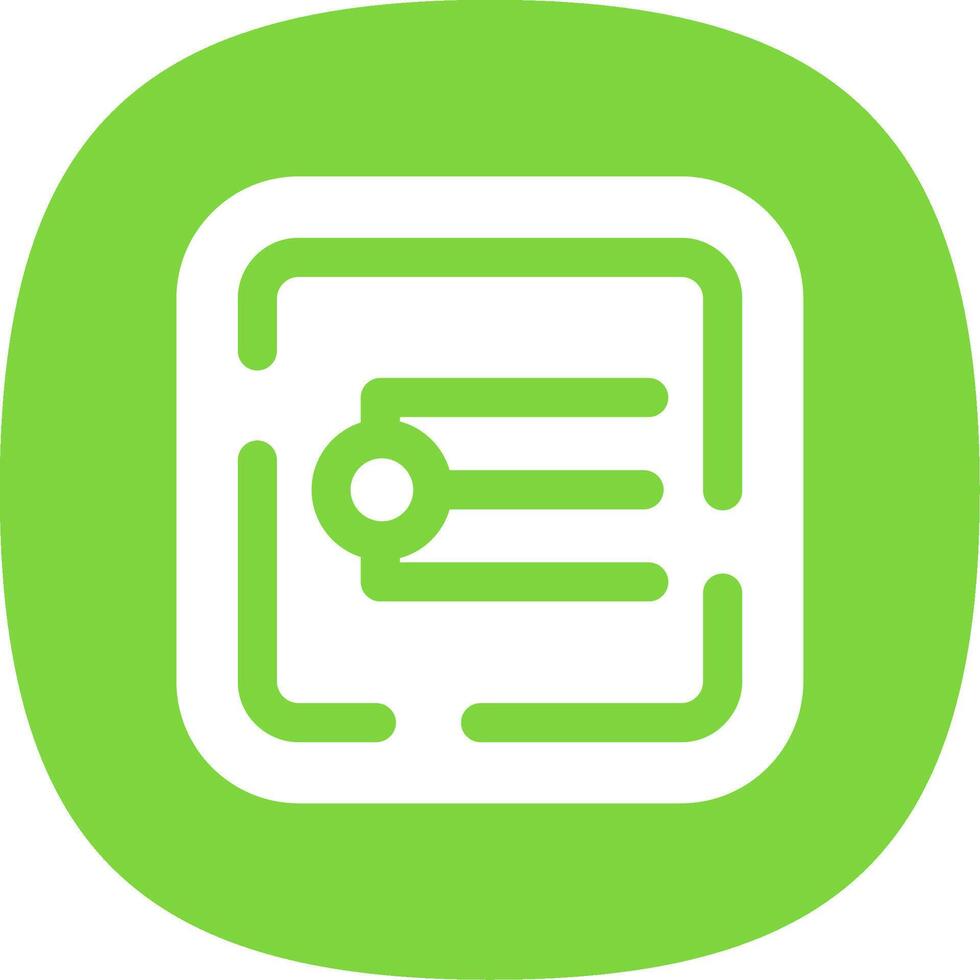 Endpoint Glyph Curve Icon vector