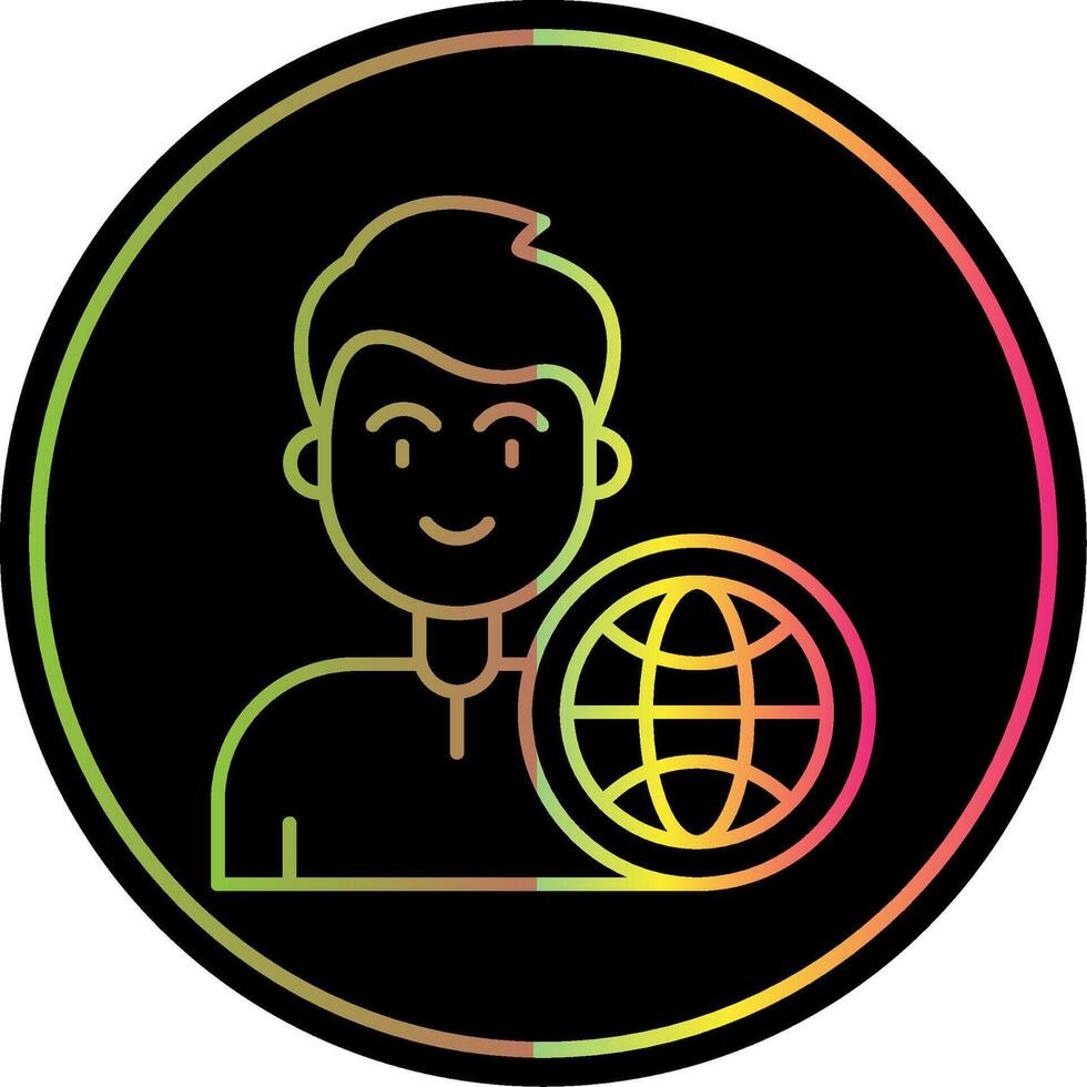 Global Line Gradient Due Color Icon vector
