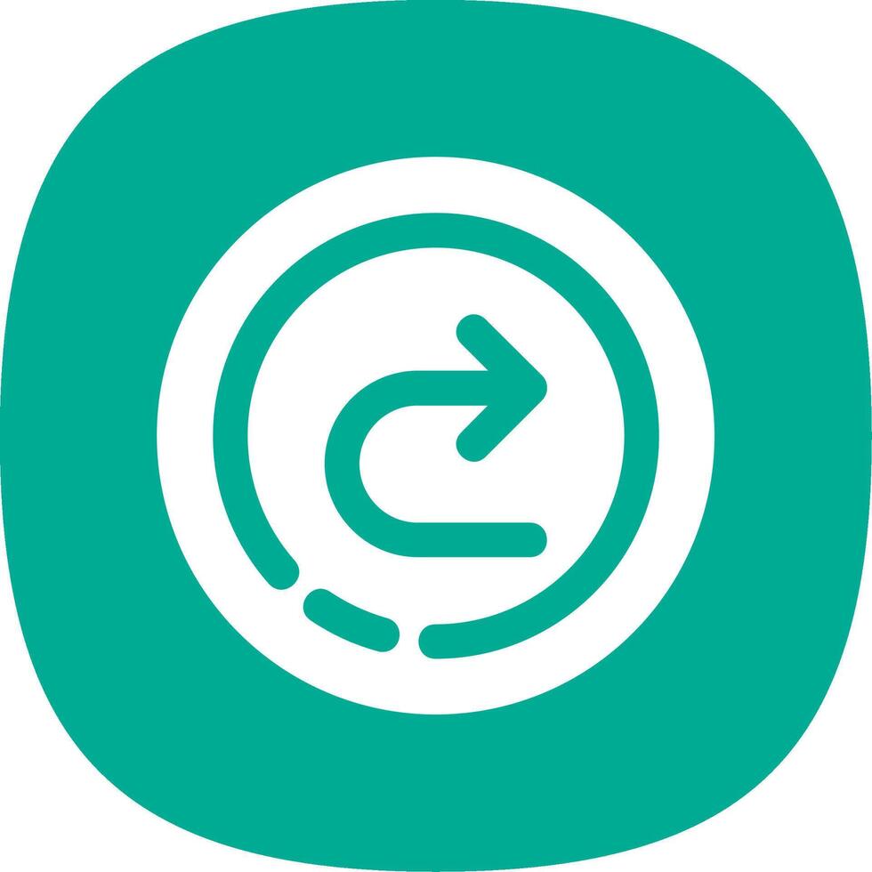 Forward Glyph Curve Icon vector