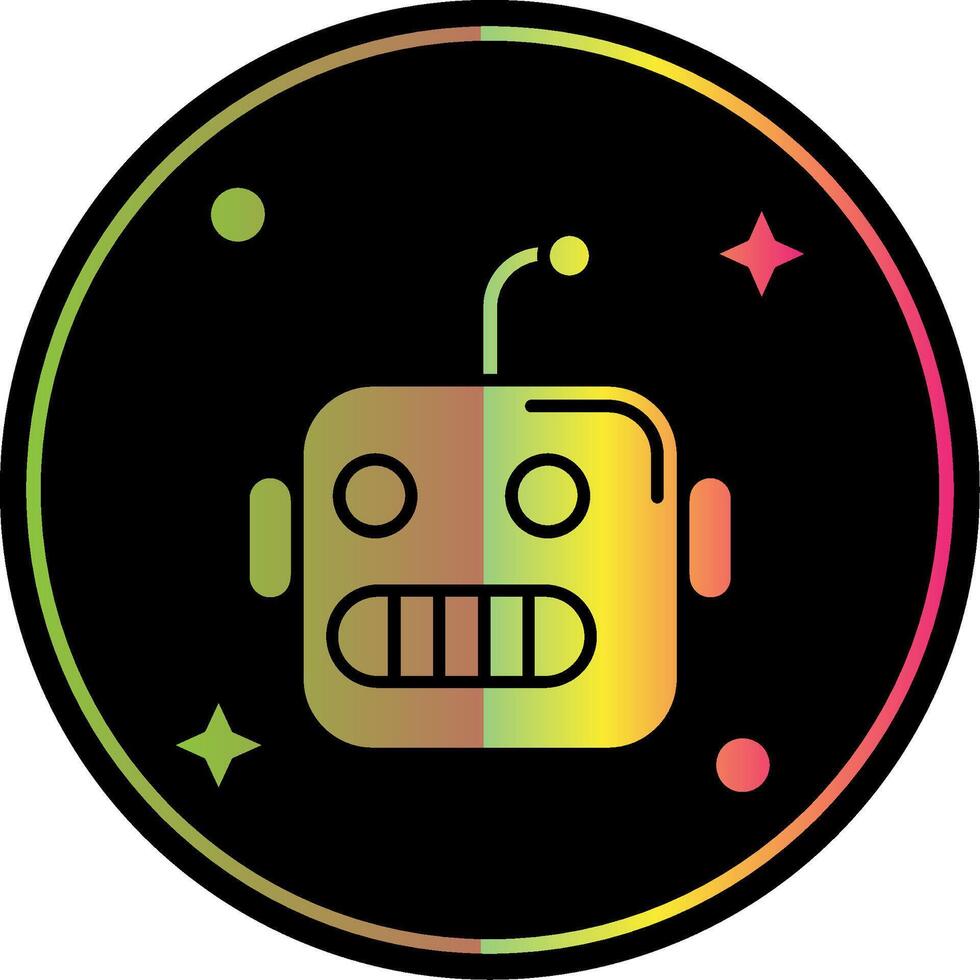 Robot Glyph Due Color Icon vector