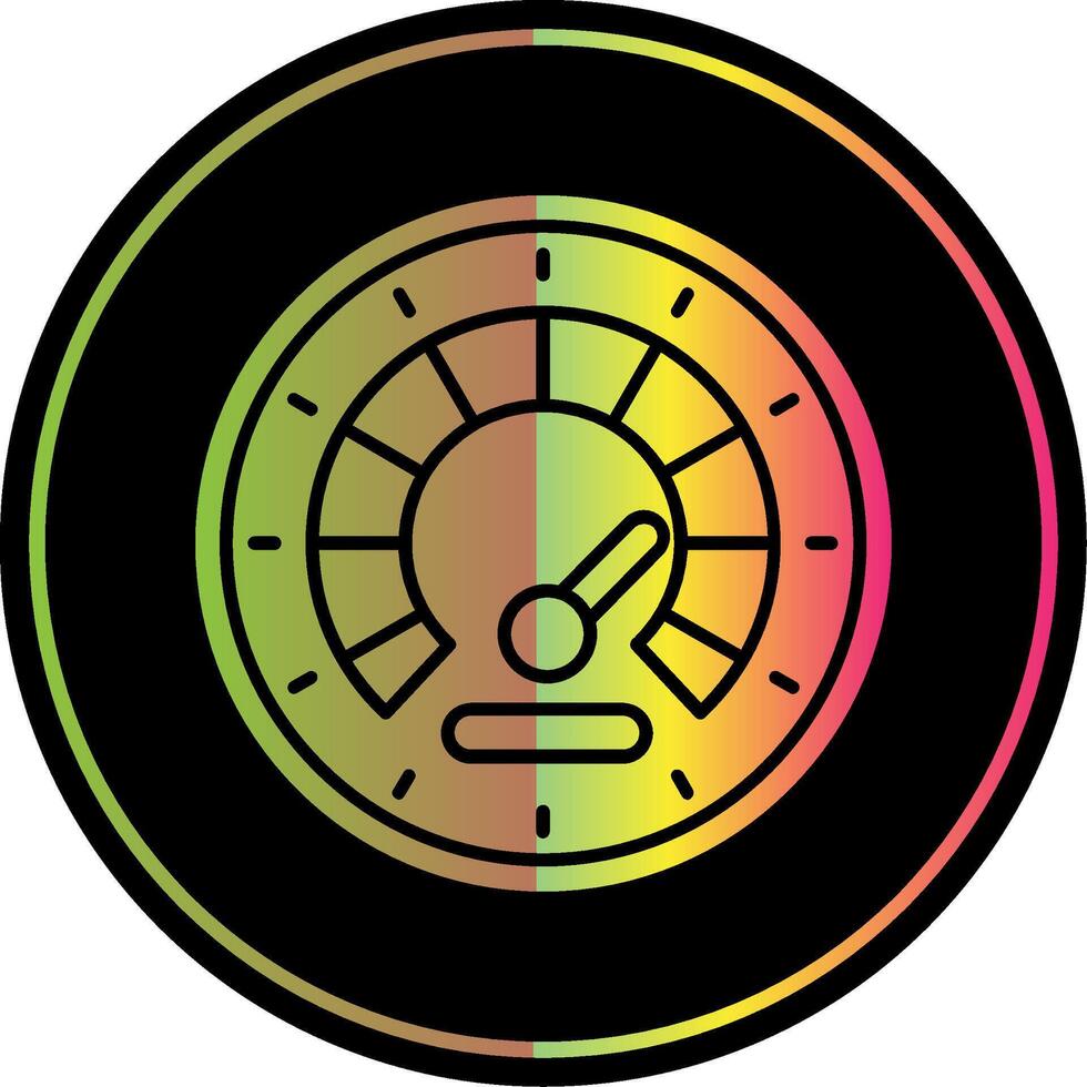 Speedometer Glyph Due Color Icon vector