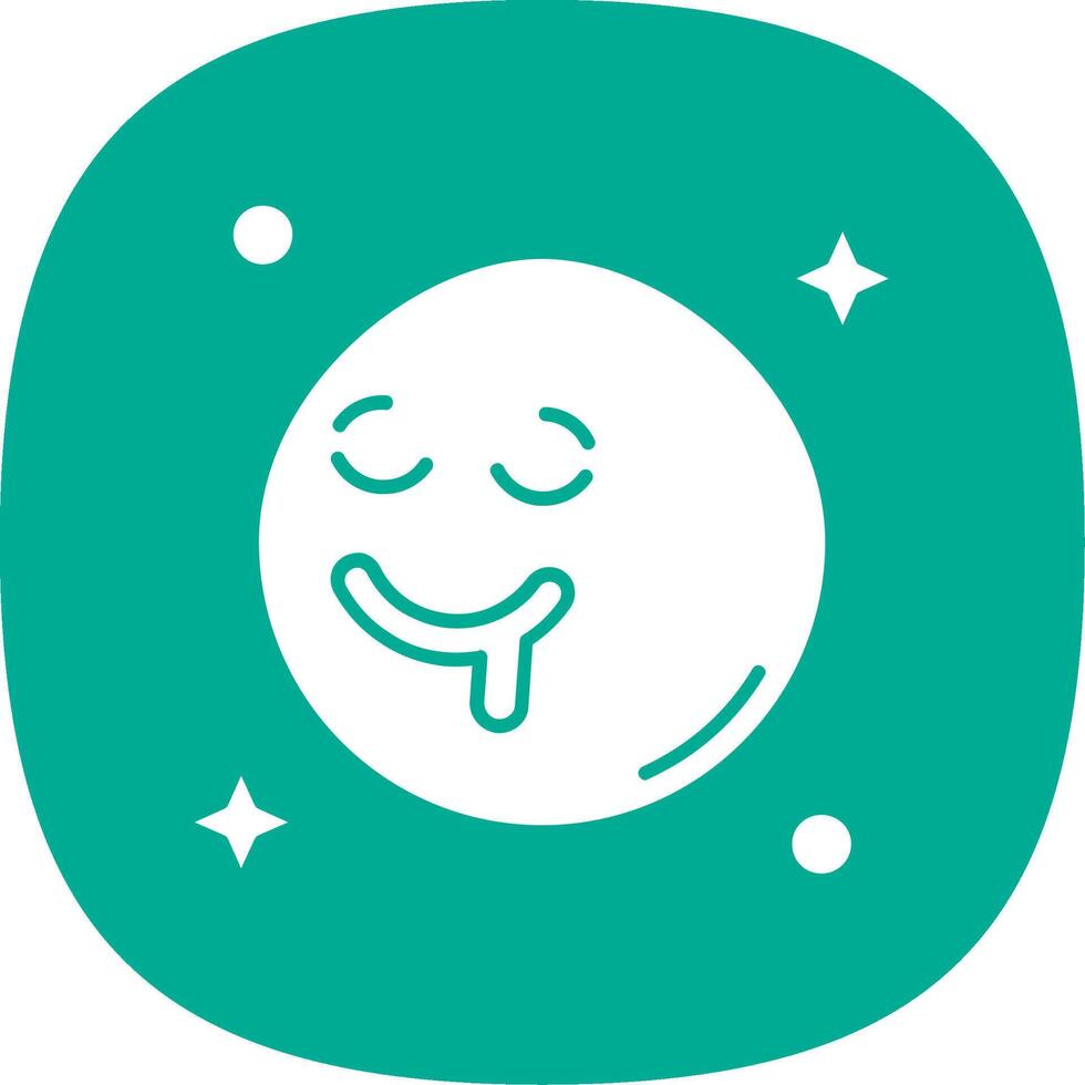Drooling Glyph Curve Icon vector