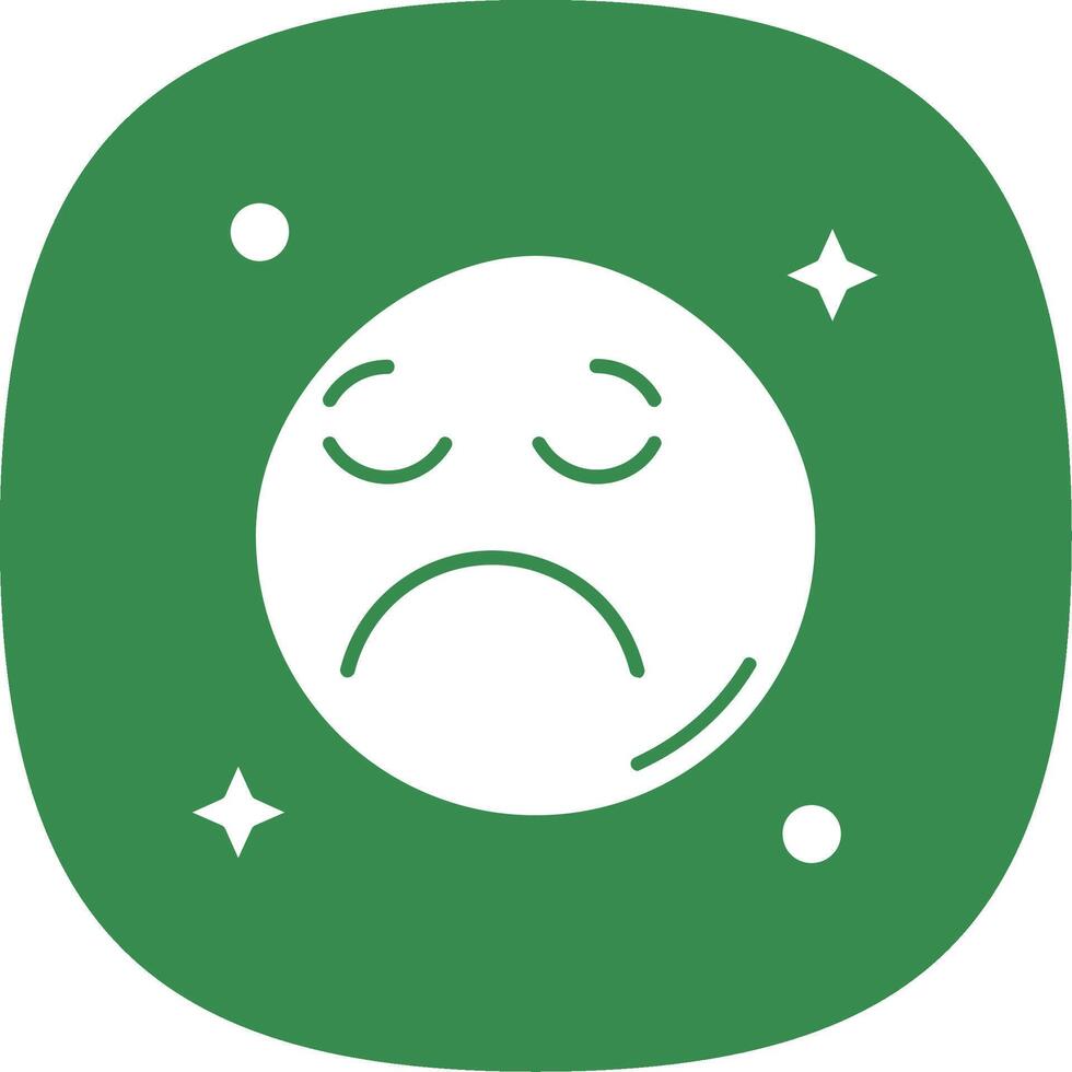 Sad Glyph Curve Icon vector