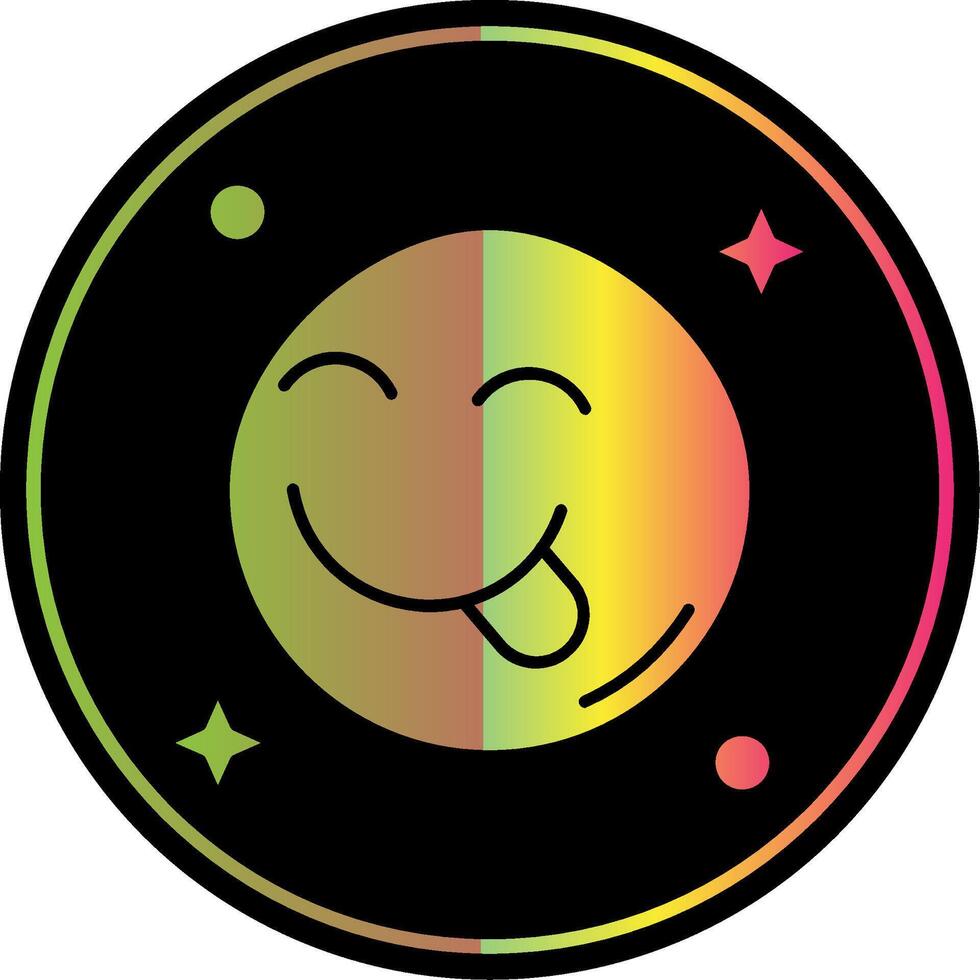 Tongue Glyph Due Color Icon vector