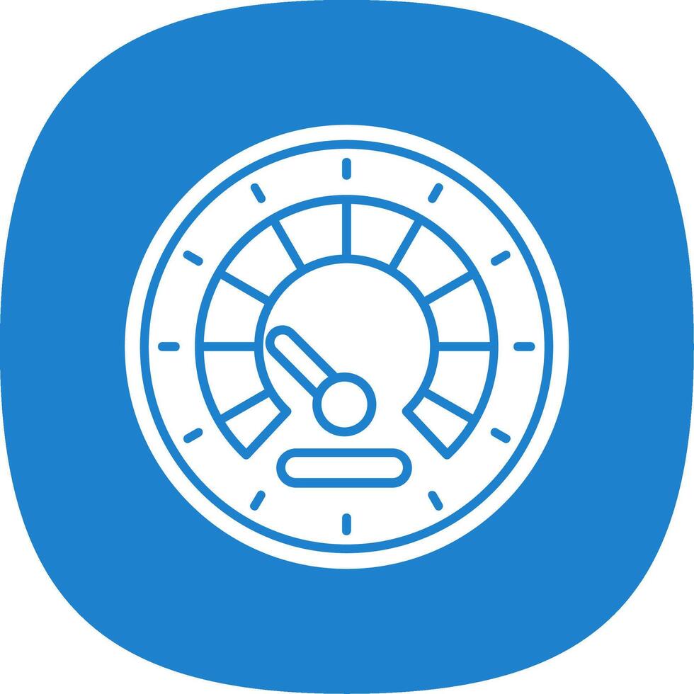 Speedometer Glyph Curve Icon vector