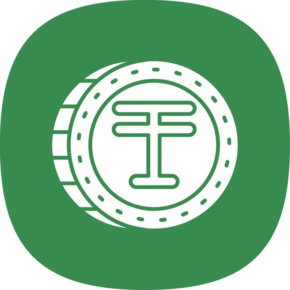 Tenge Glyph Curve Icon vector