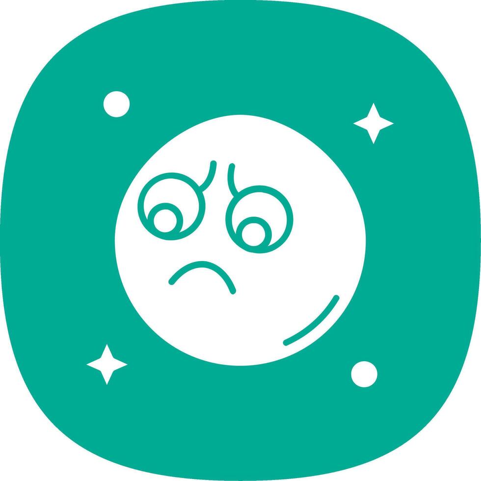 Sad Glyph Curve Icon vector