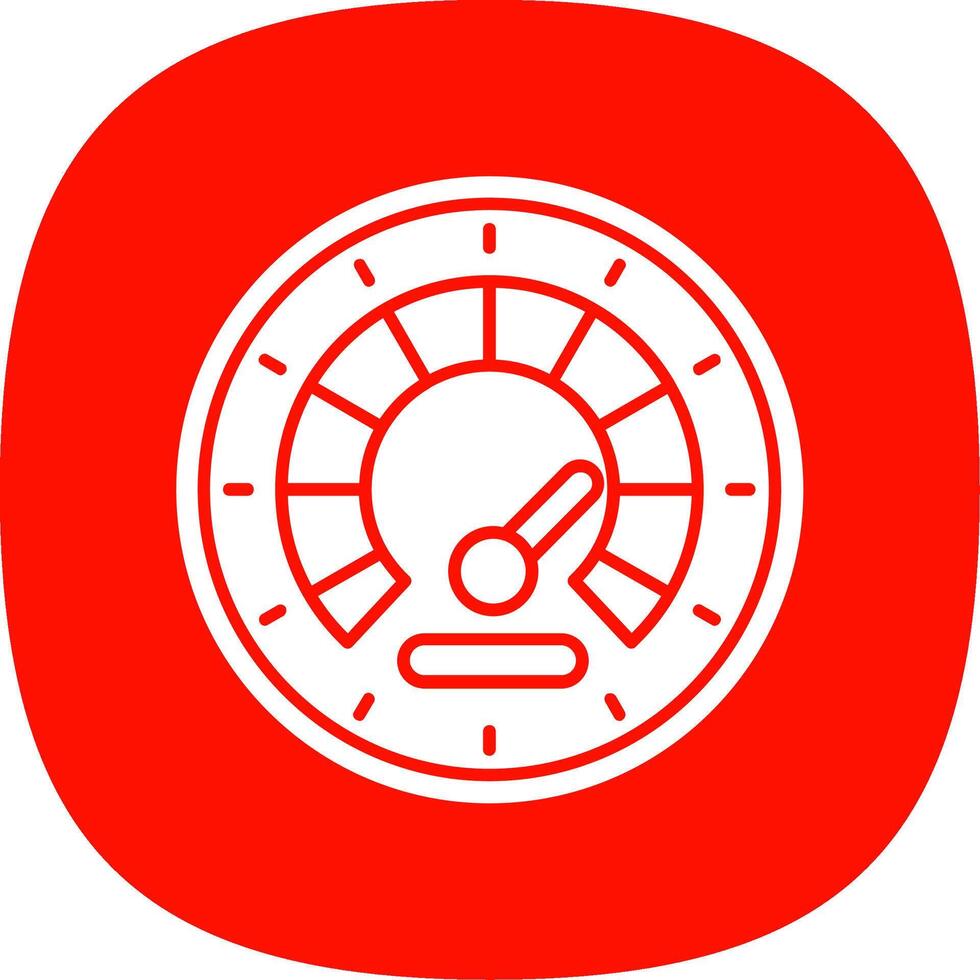 Speedometer Glyph Curve Icon vector