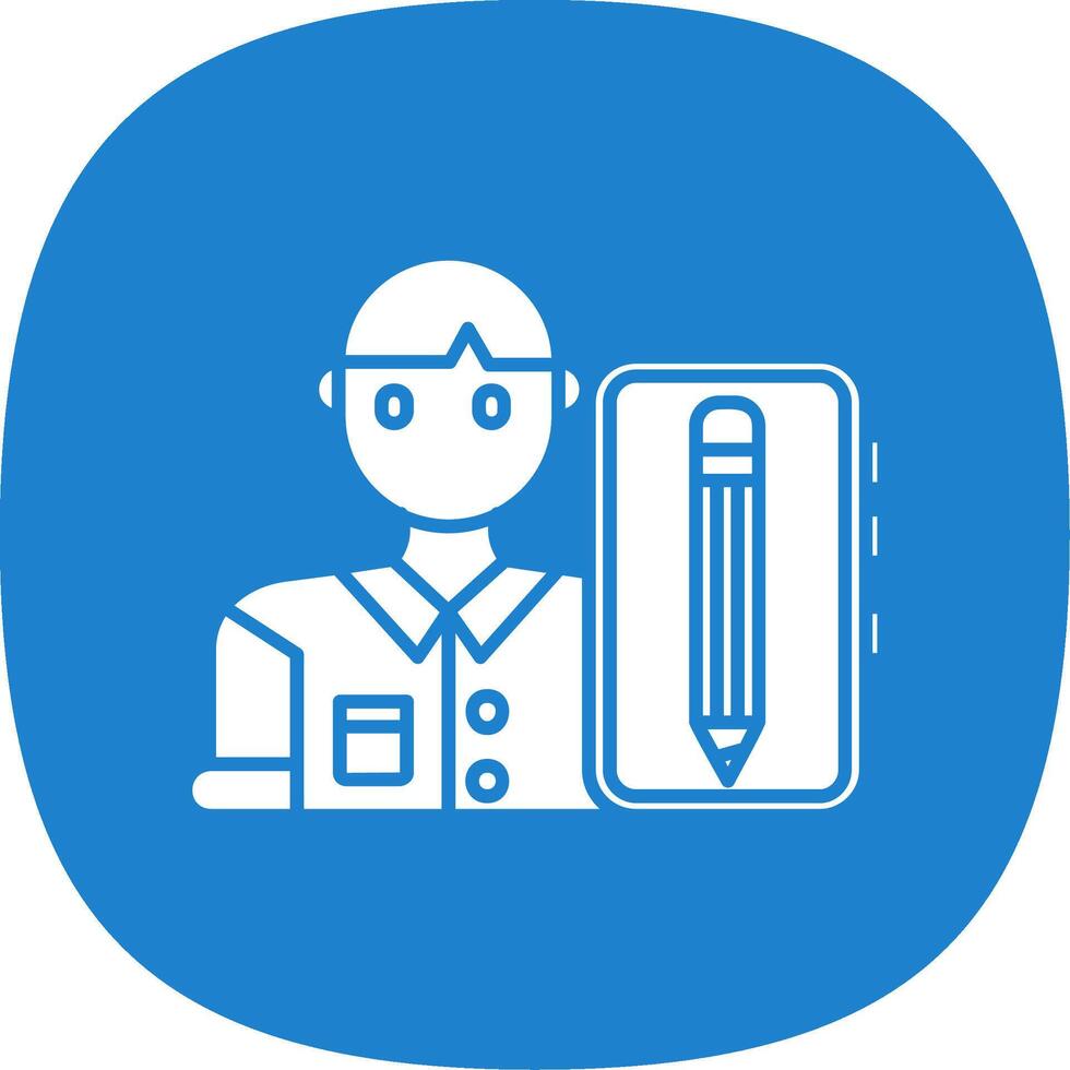 Blogger Glyph Curve Icon vector