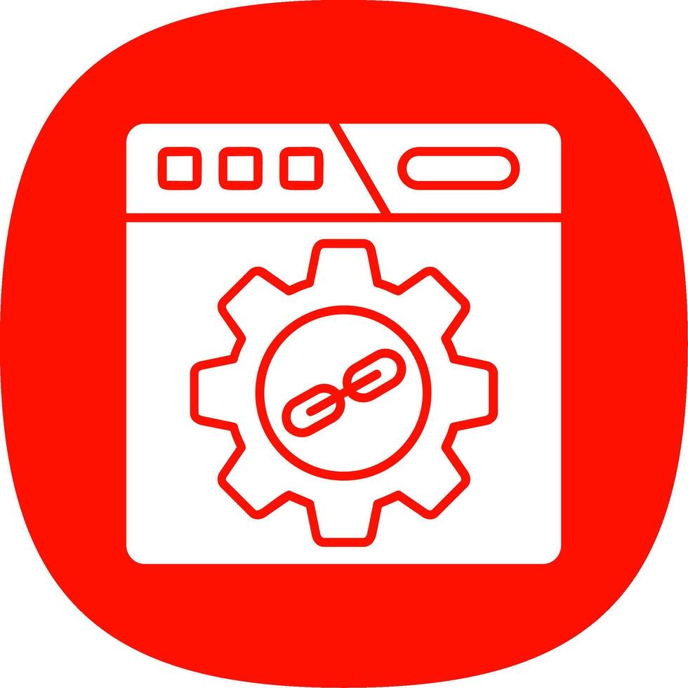 Backlink Glyph Curve Icon vector