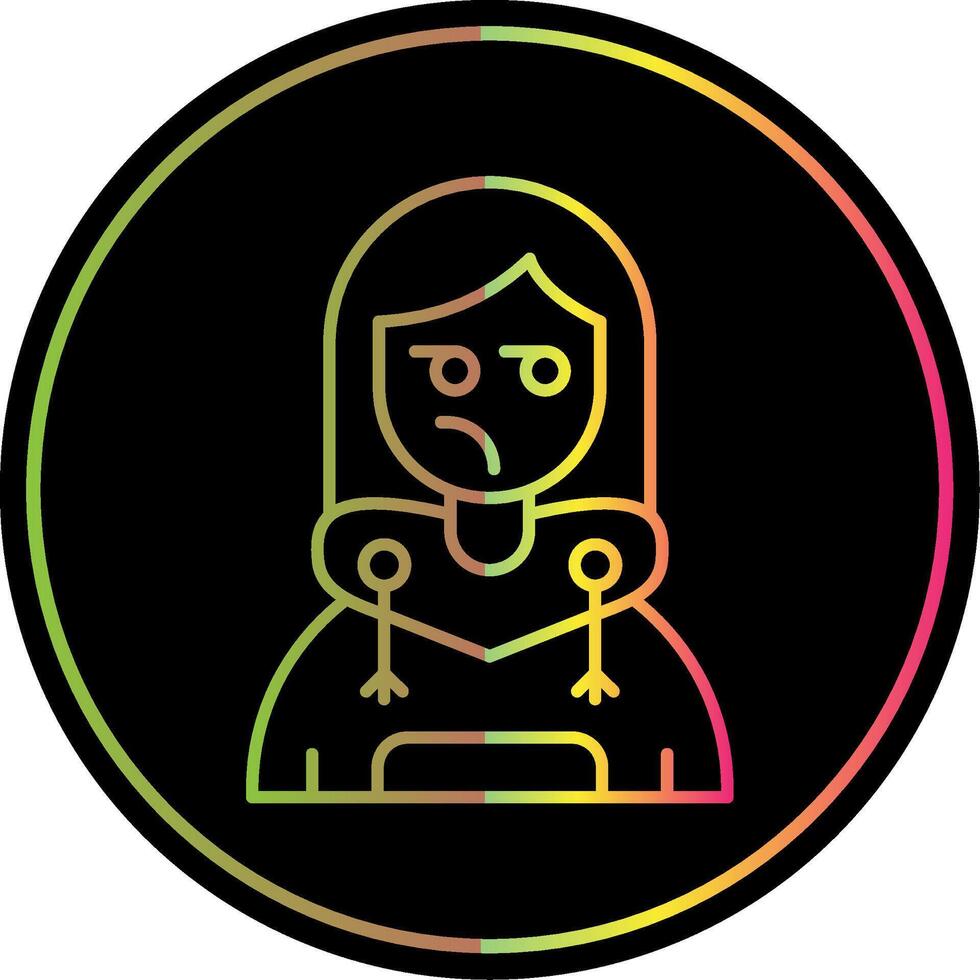 Suspicious Line Gradient Due Color Icon vector