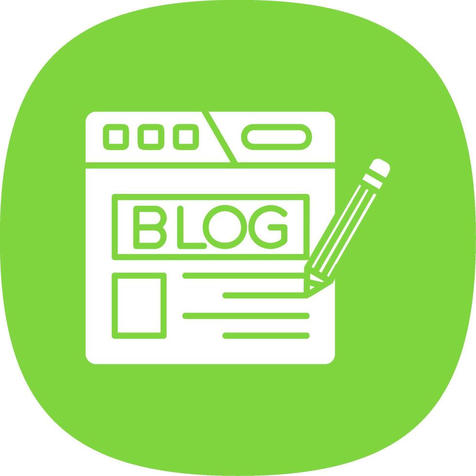 Blog Glyph Curve Icon vector