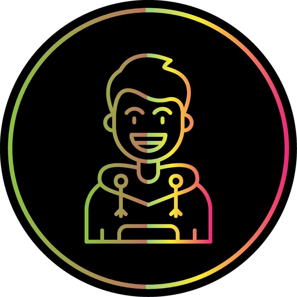 Smile Line Gradient Due Color Icon vector