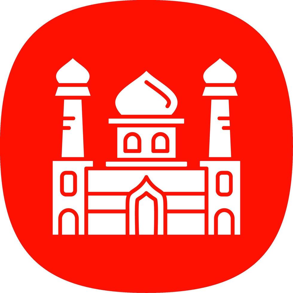 Mosque Glyph Curve Icon vector