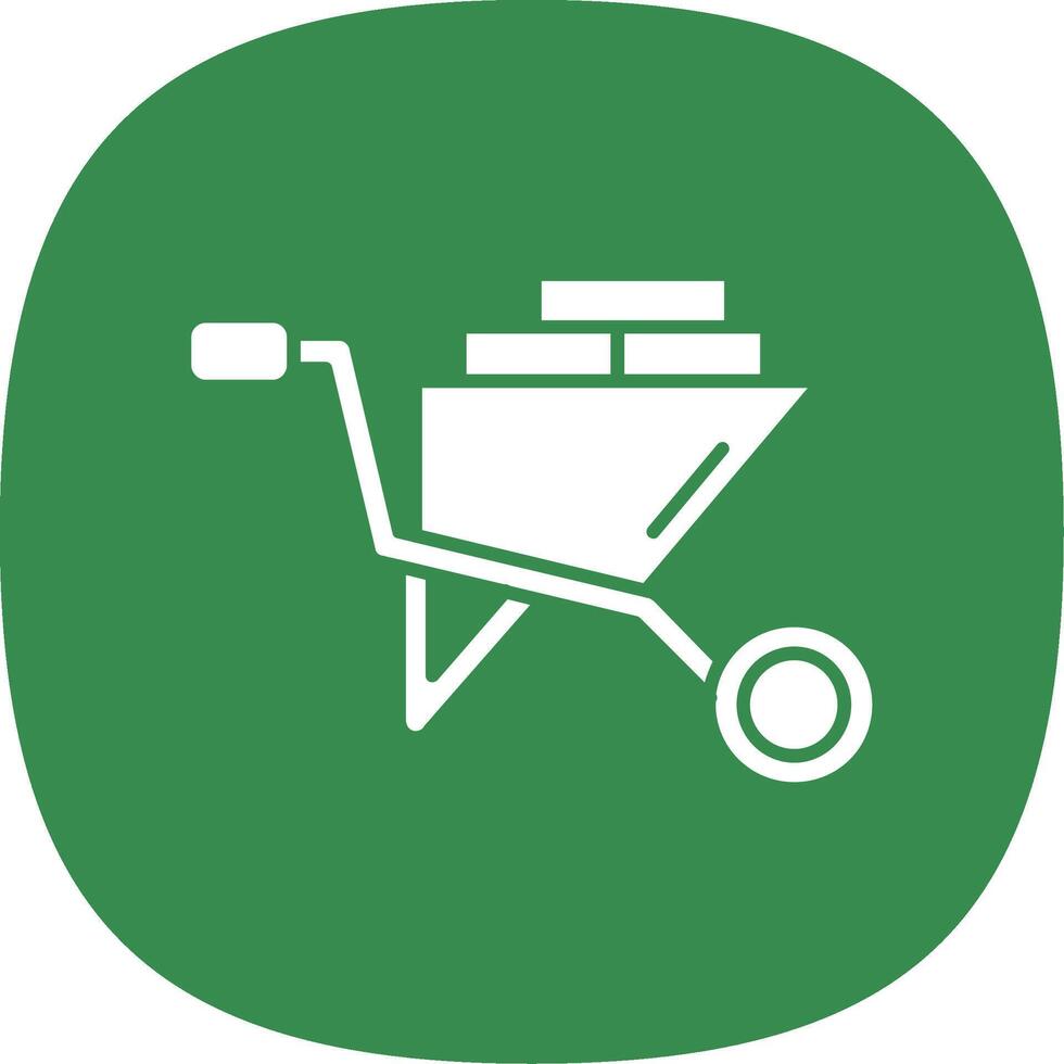 Cart Glyph Curve Icon vector